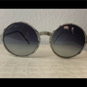 One of a kind CHANEL Sunglasses! Round Rim w/ Grey Lenses. Check out design!